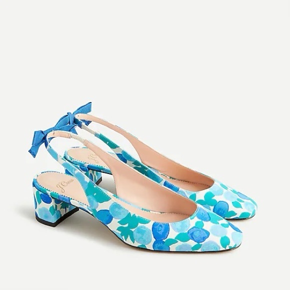 NWT J.Crew Kate Slingback Heel Blue White 6.5 - Picture 4 of 4